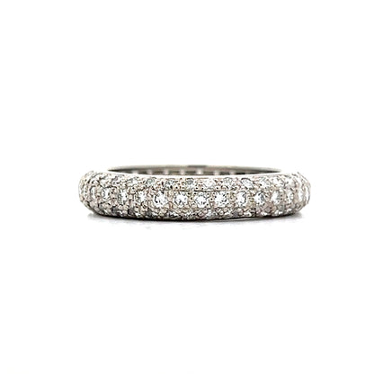 Cartier Pave Diamond Eternity Stacking Ring in Platinum