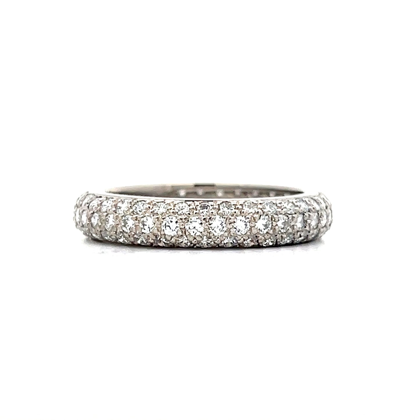 Cartier Pave Diamond Eternity Stacking Ring in Platinum