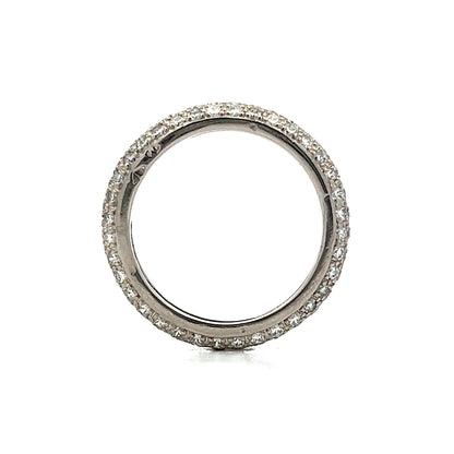 Cartier Pave Diamond Eternity Stacking Ring in Platinum