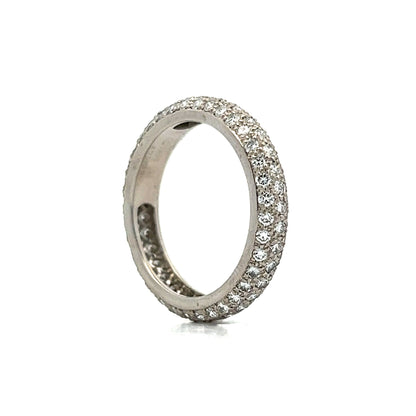 Cartier Pave Diamond Eternity Stacking Ring in Platinum