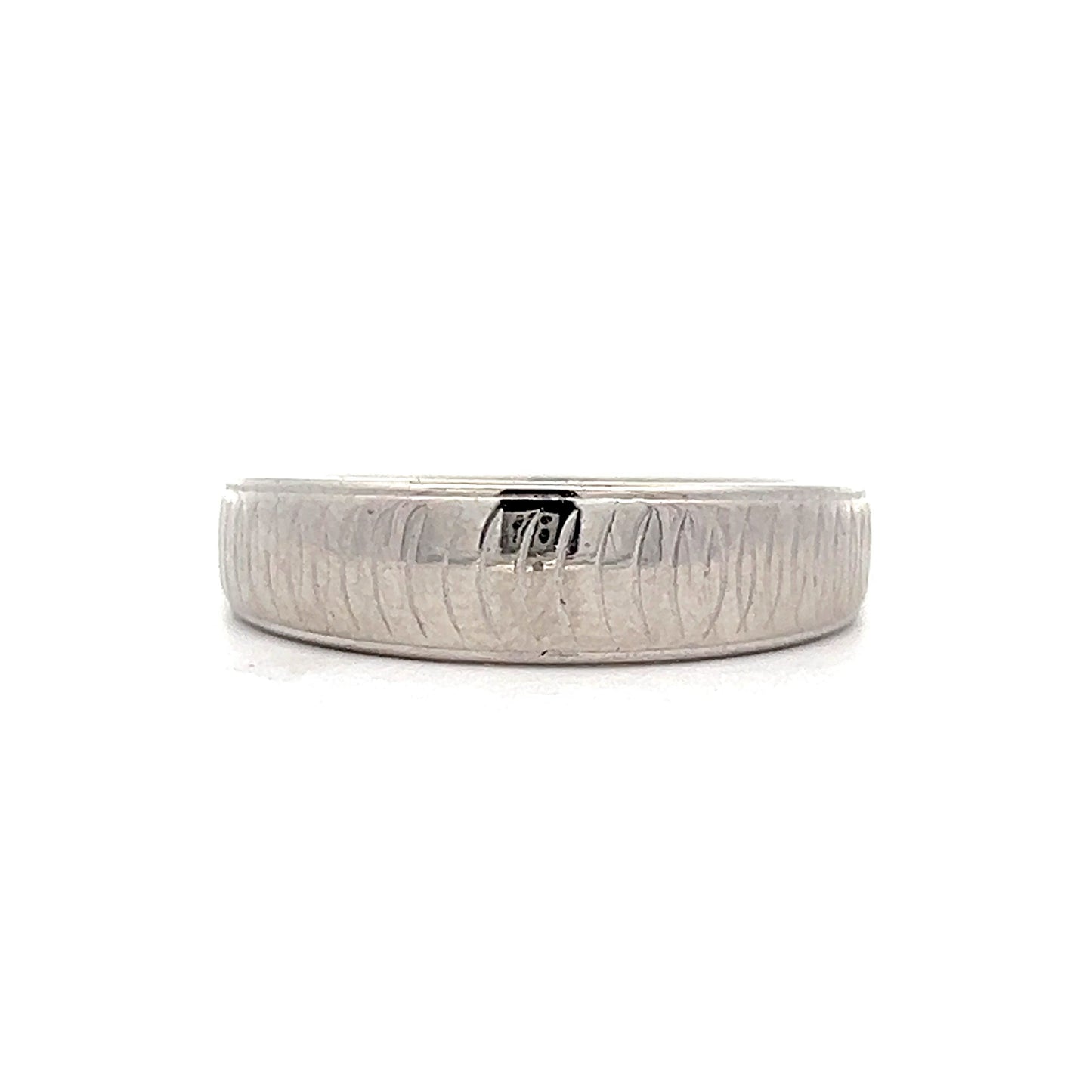 Vintage Men's Tapered Engraved Wedding Band in 14k