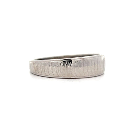 Vintage Men's Tapered Engraved Wedding Band in 14k