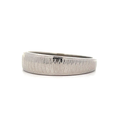 Vintage Men's Tapered Engraved Wedding Band in 14k