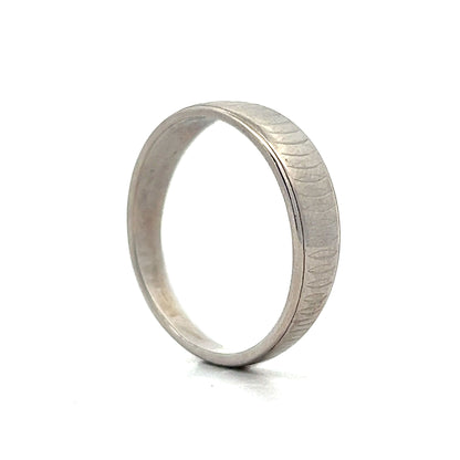 Vintage Men's Tapered Engraved Wedding Band in 14k