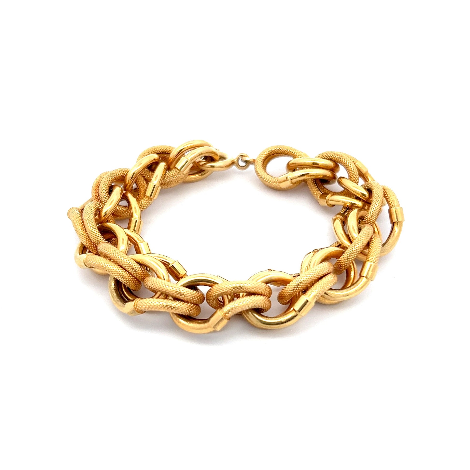 Vintage Mid-Century Link Bracelet in 18k Yellow Gold