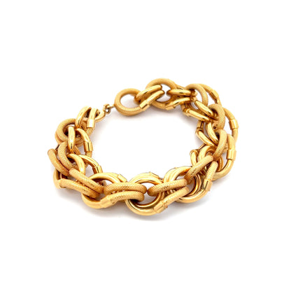 Vintage Mid-Century Link Bracelet in 18k Yellow Gold