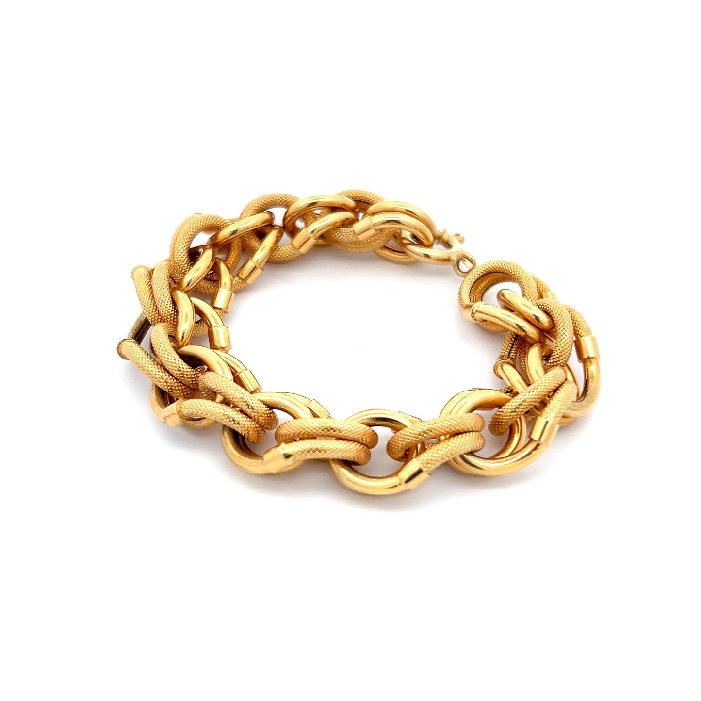 Vintage Mid-Century Link Bracelet in 18k Yellow Gold