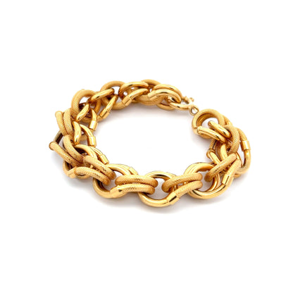 Vintage Mid-Century Link Bracelet in 18k Yellow Gold