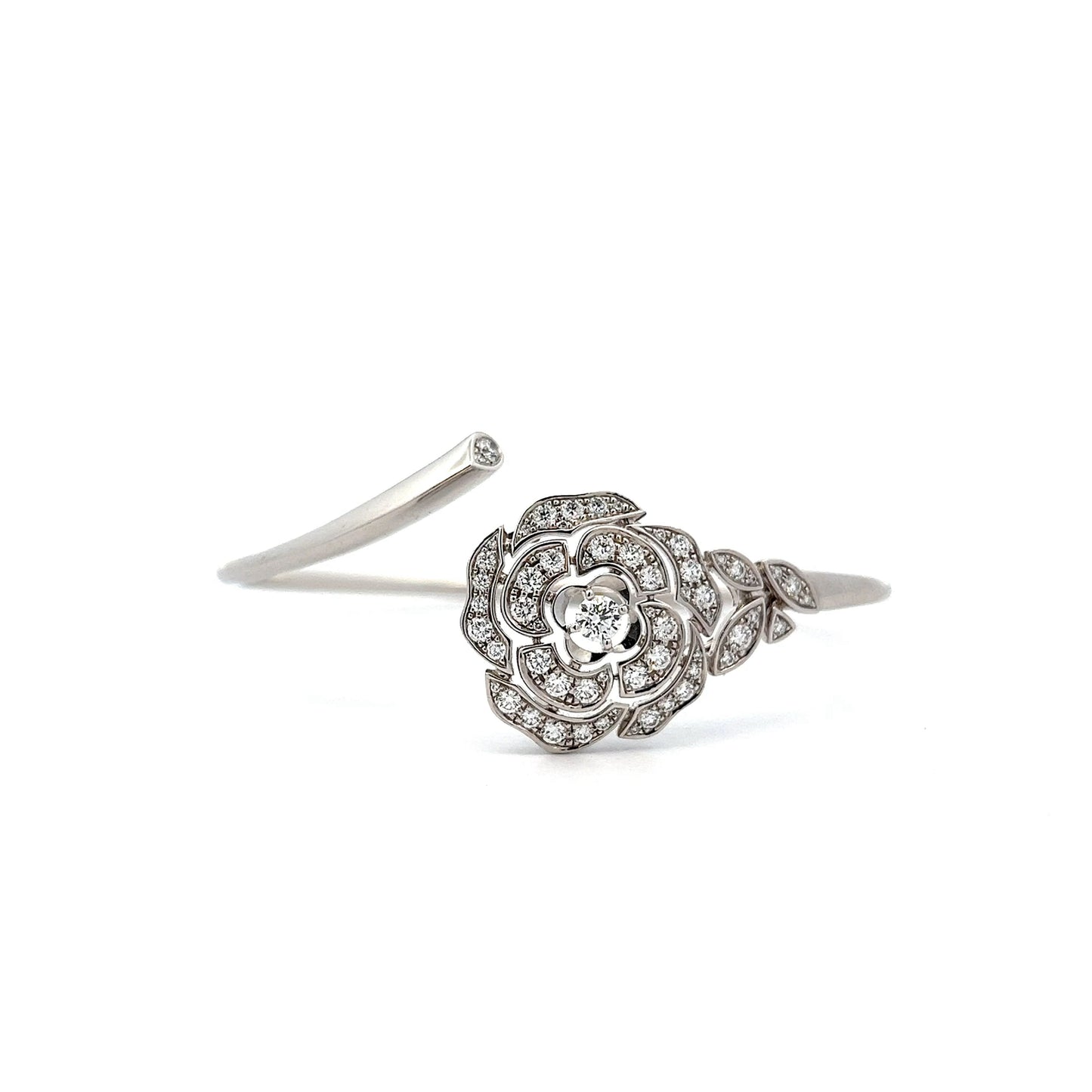 Chanel Diamond Bouton de Camelia Cuff Bracelet