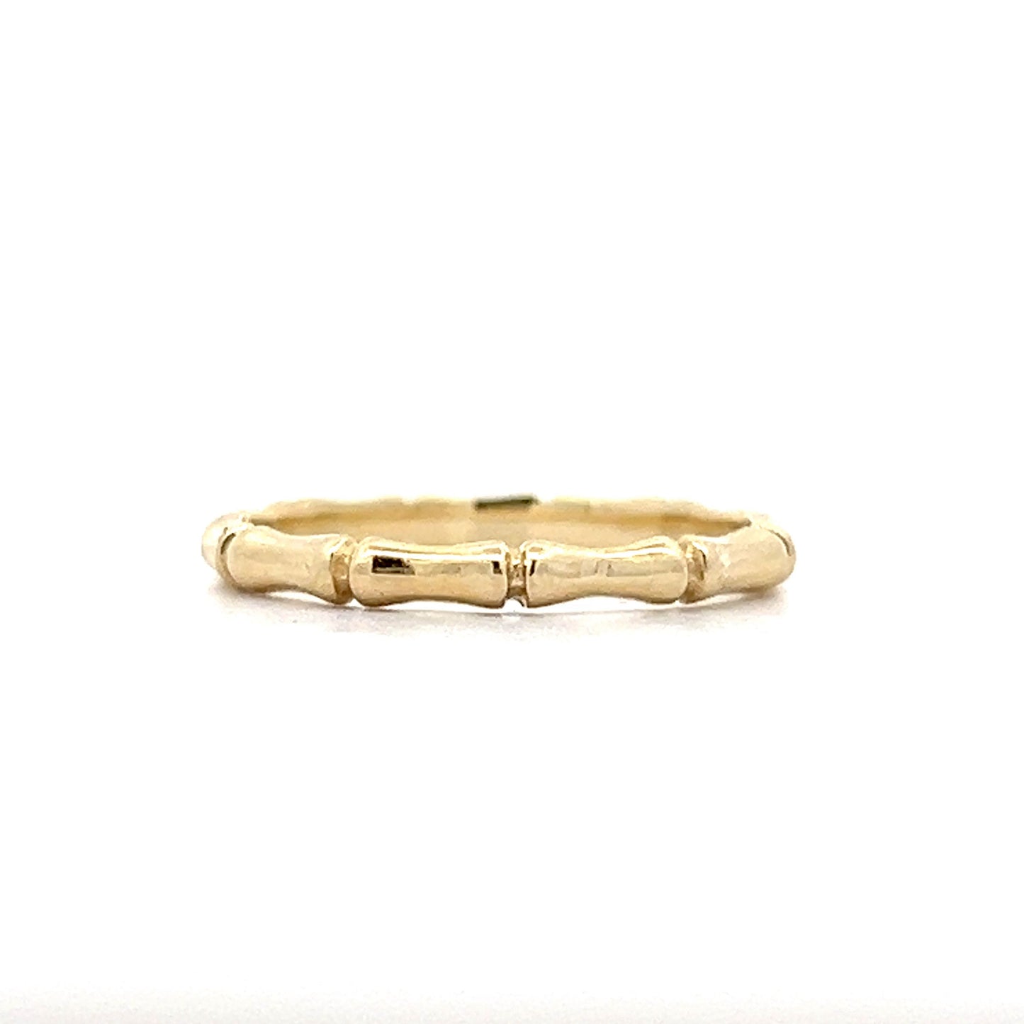 Bamboo Textured Stacking Ring in 14k Yellow Gold