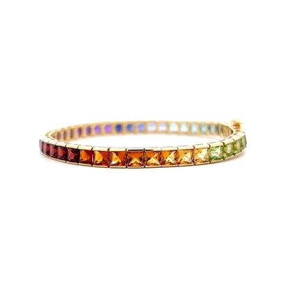 14.70 Rainbow Multi-Gemstone Bracelet in 18k Yellow Gold