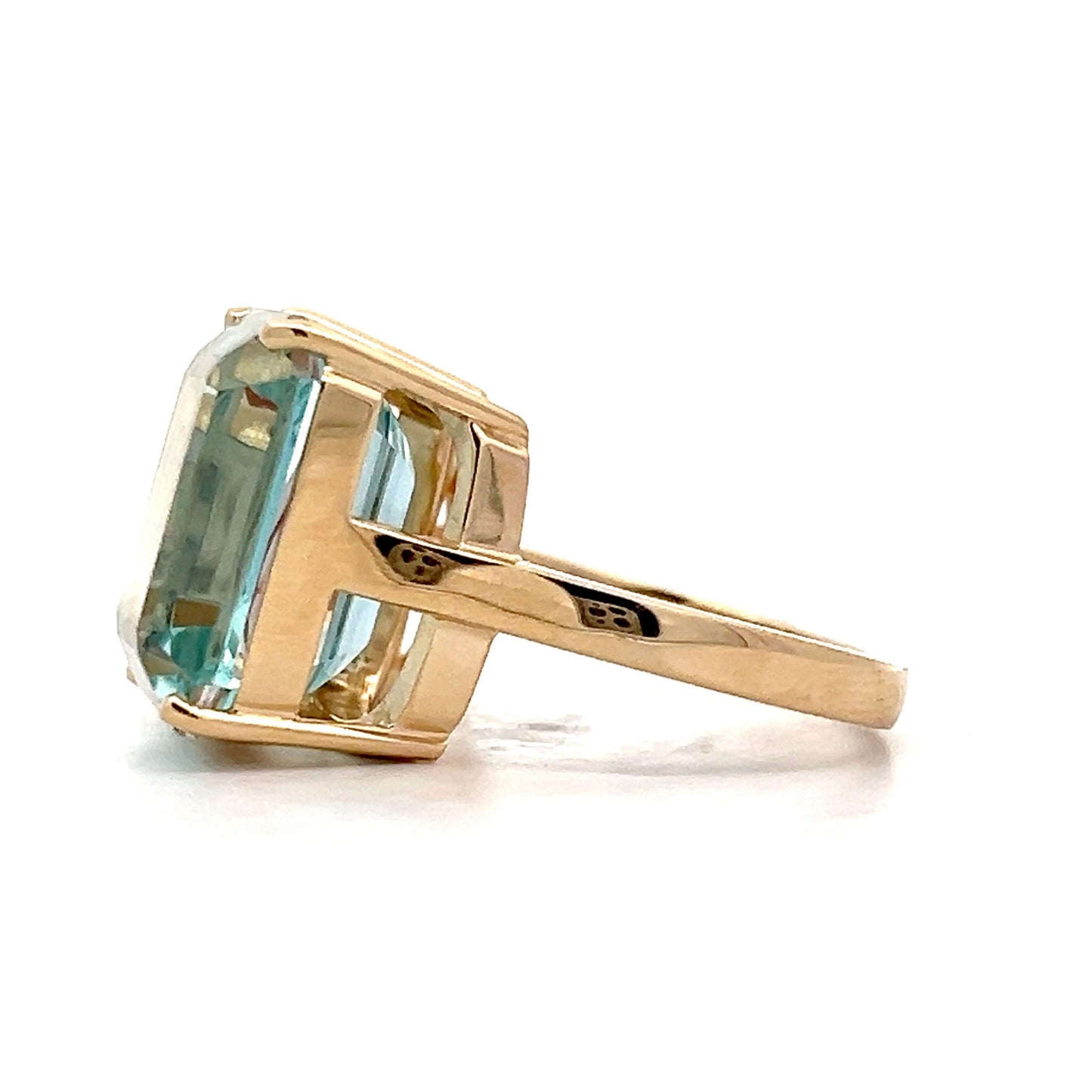 Aquamarine & Morganite Statement Ring in 14k Yellow Gold