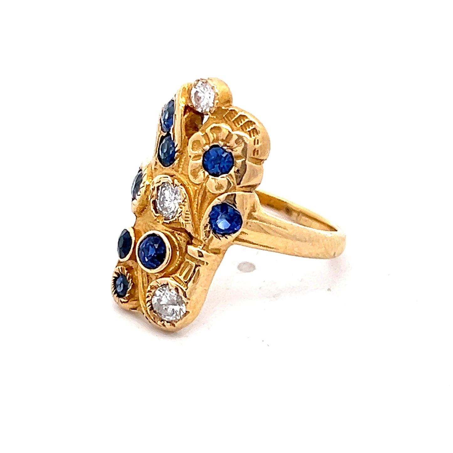 .56 Sapphire & Diamond Cocktail Ring in 18k