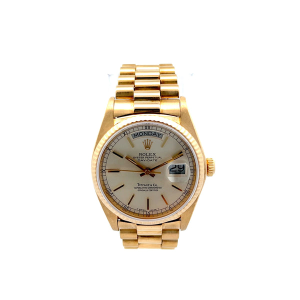 Rolex Day-Date President Tiffany & Co. Dial Ref 18038 in 18k