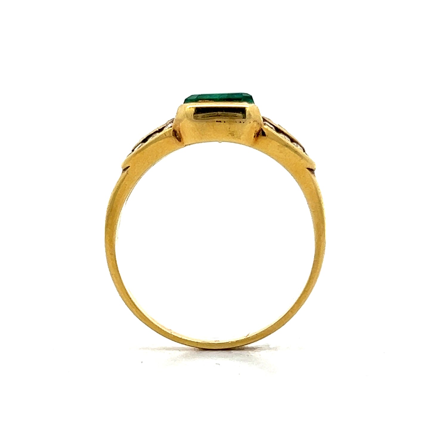 1.42 Square Emerald Engagement Ring in 18k Yellow Gold