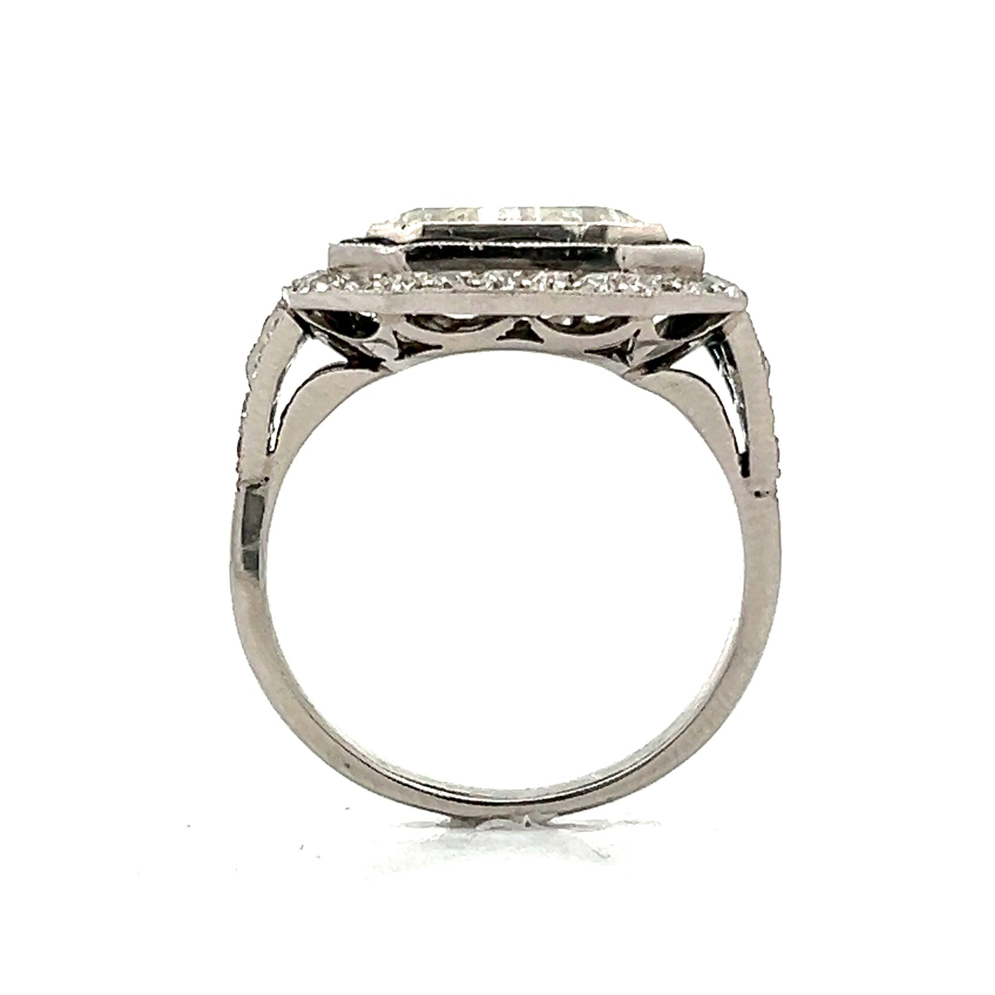 2.42 Trillion Cut Diamond Cocktail Ring in Platinum