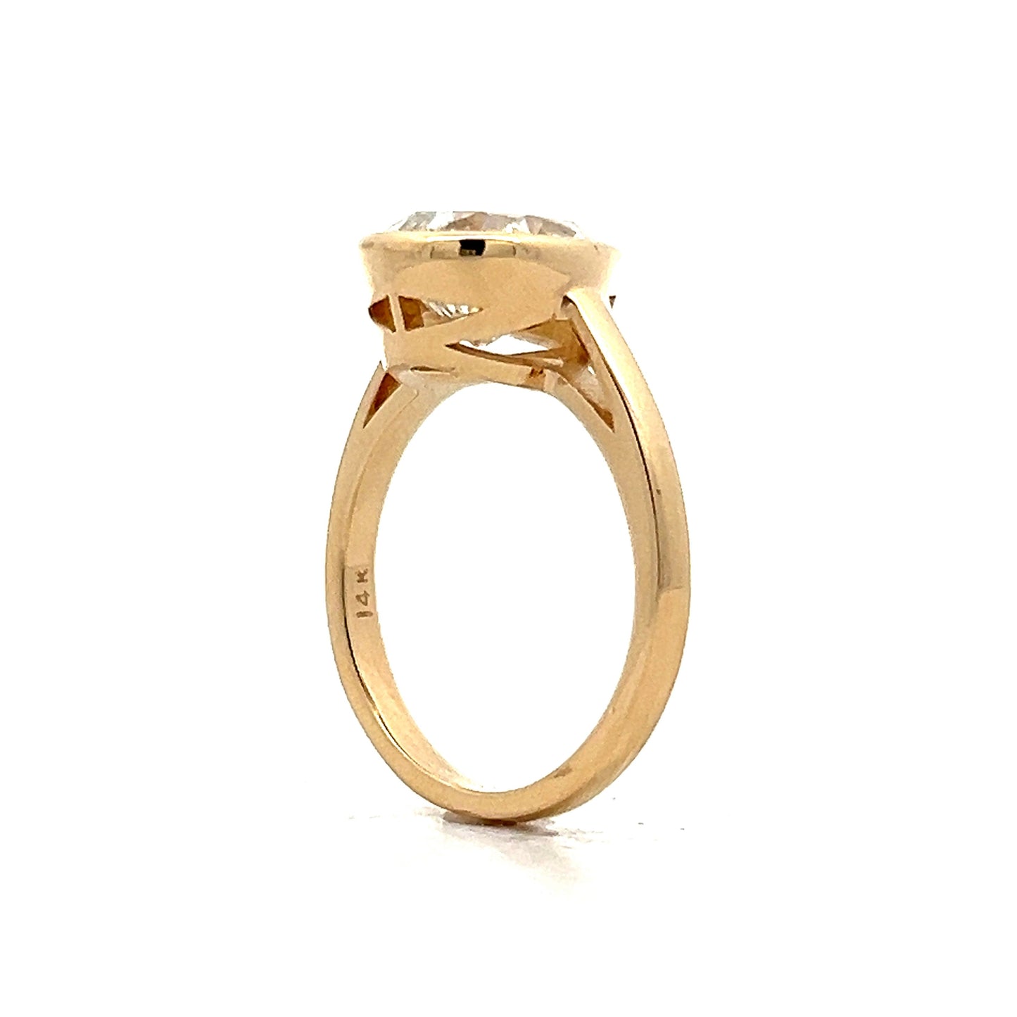 3.49 Pear Cut Diamond Engagement Ring in 14k Yellow Gold