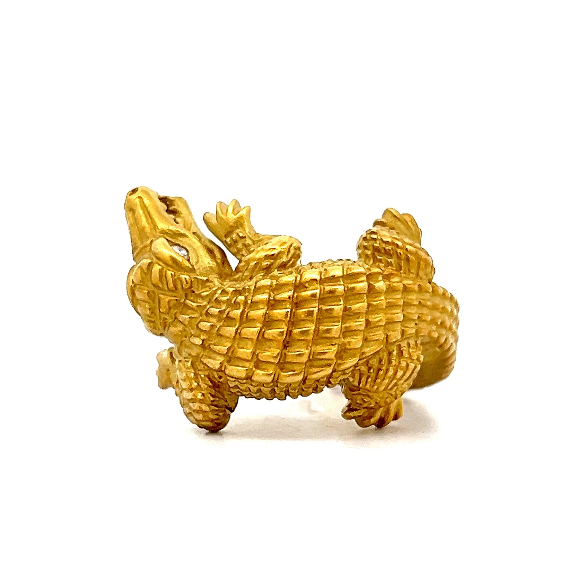 Mens Kieselstein-Cord Alligator Ring in 18k Yellow Gold