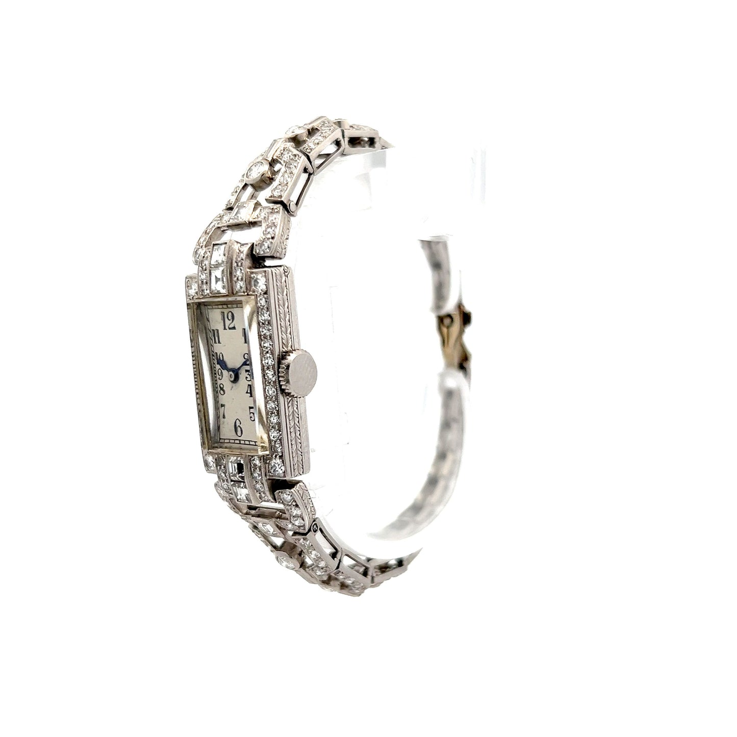 .95 Antique Art Deco Diamond Watch in in 14k White Gold