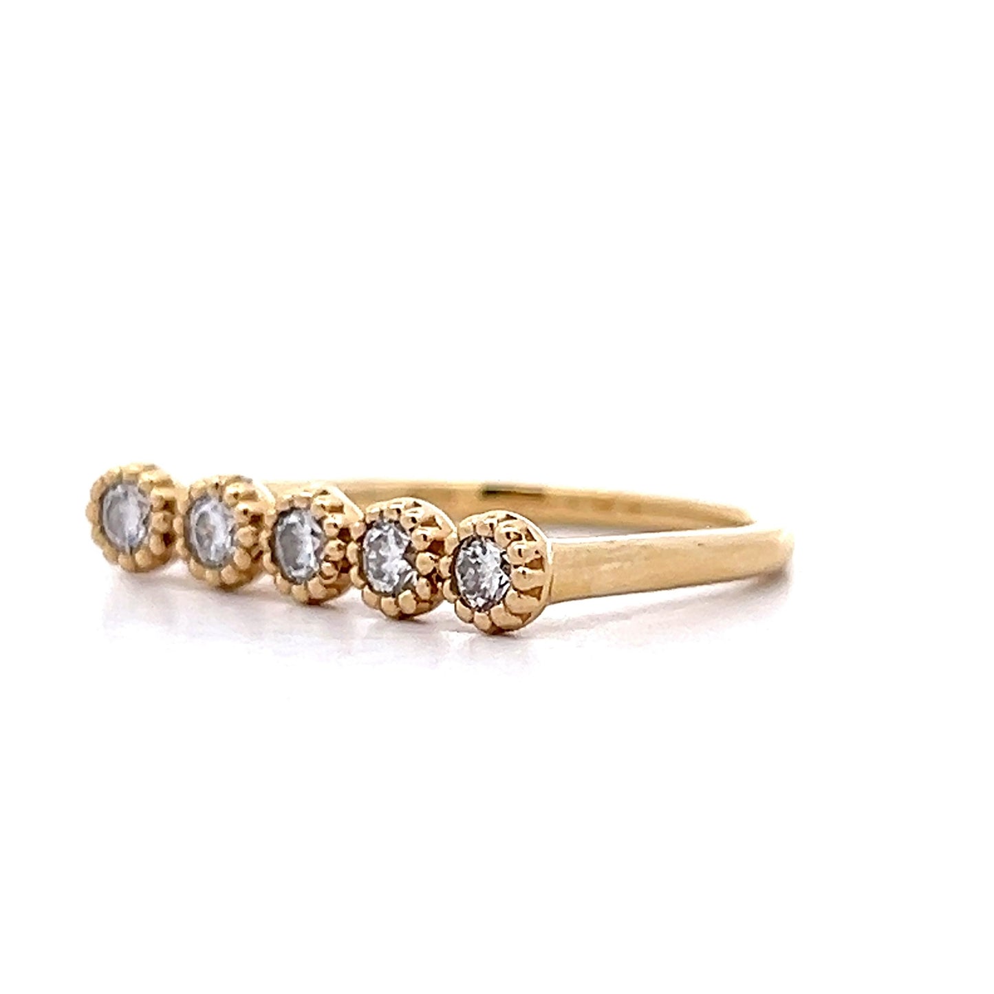 .40 Five Diamond Stackable Ring in 14k Yellow Gold