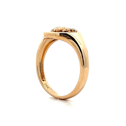 .02 Bumblebee Signet Ring in 14k Yellow Gold