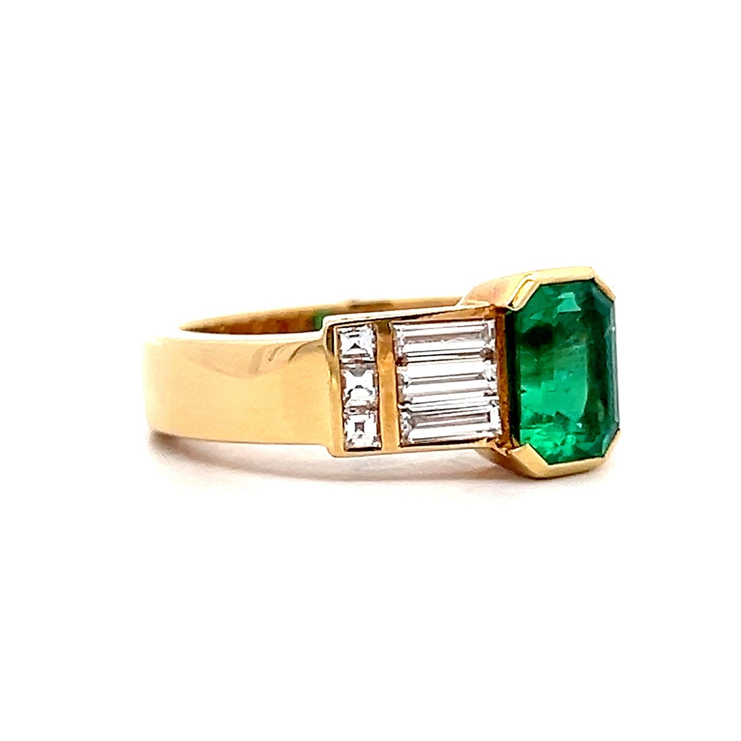 1.25 Emerald Cut Emerald Engagement Ring in 18k