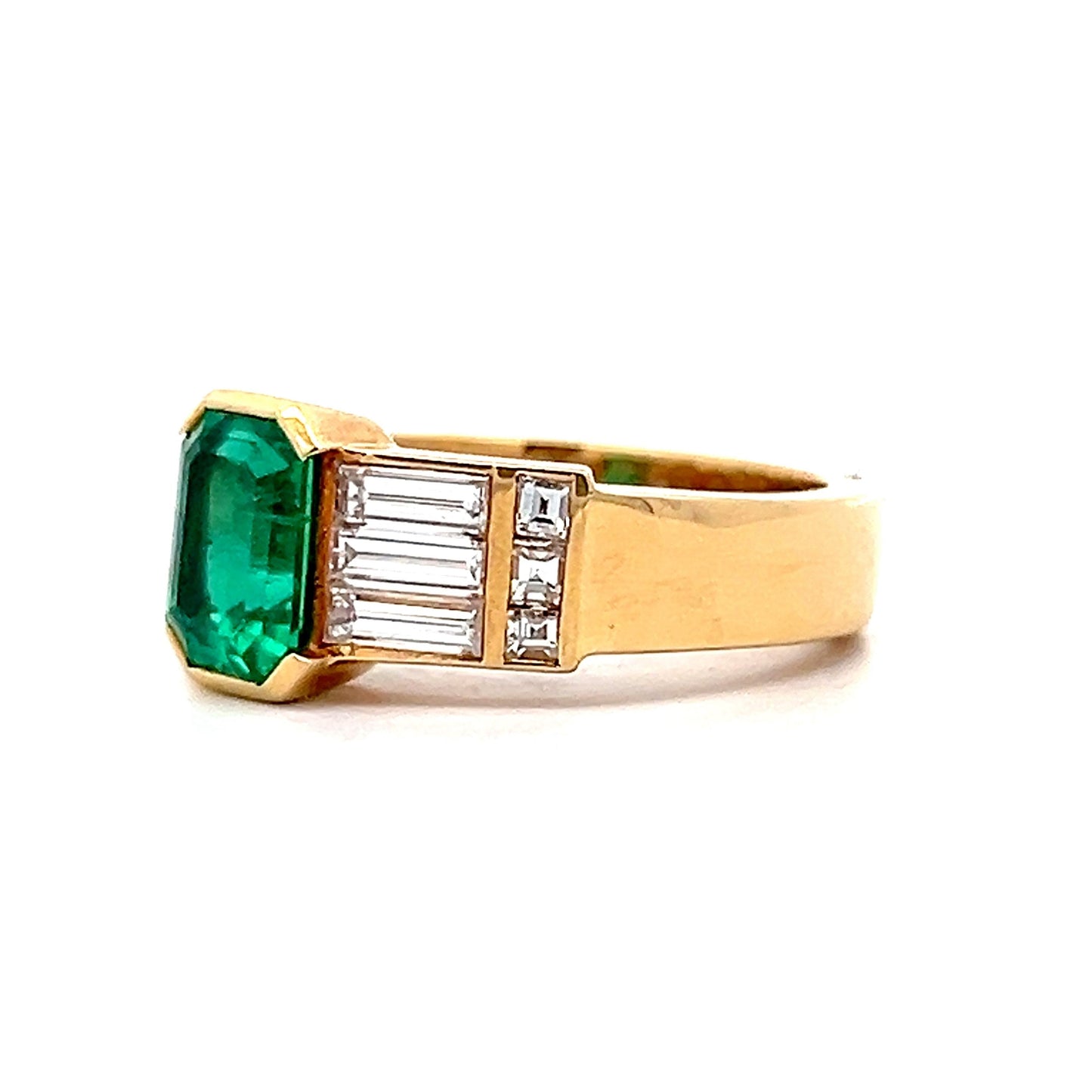 1.25 Emerald Cut Emerald Engagement Ring in 18k