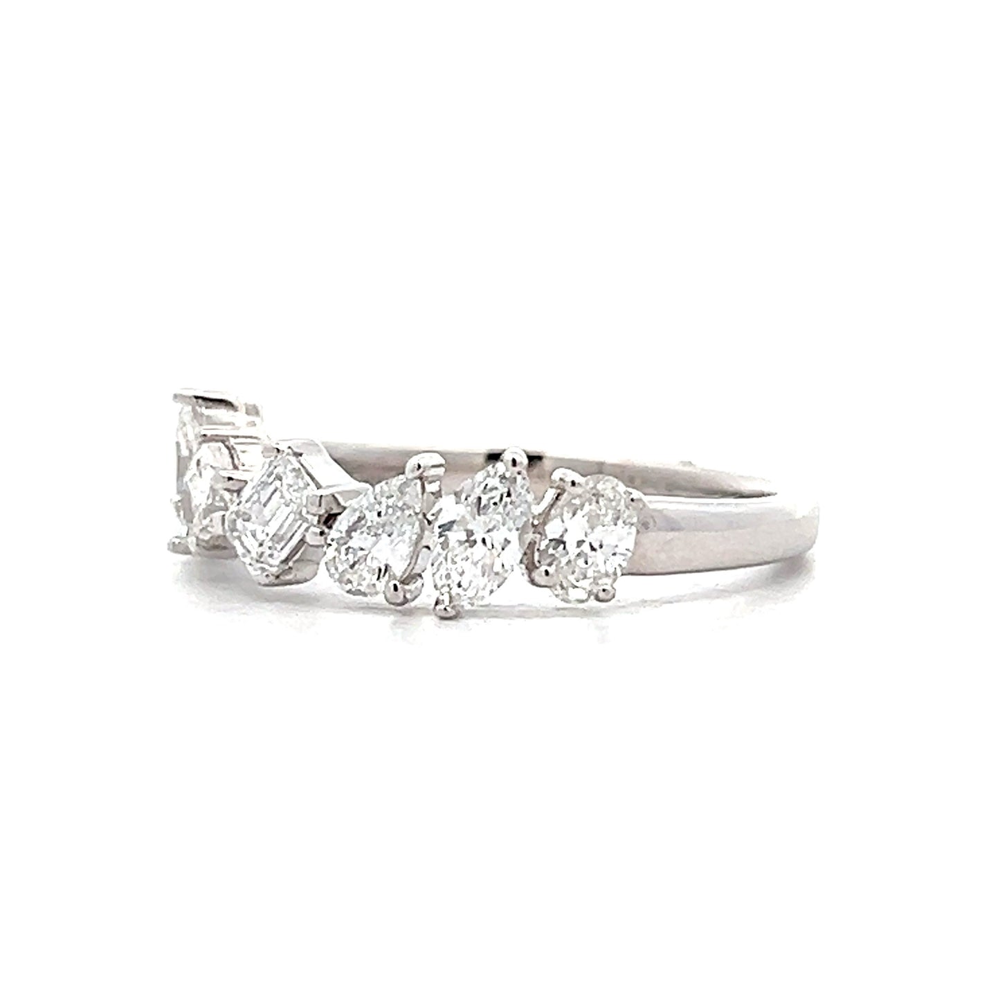 1.06 Mixed Cut Diamond Band in 14k White Gold