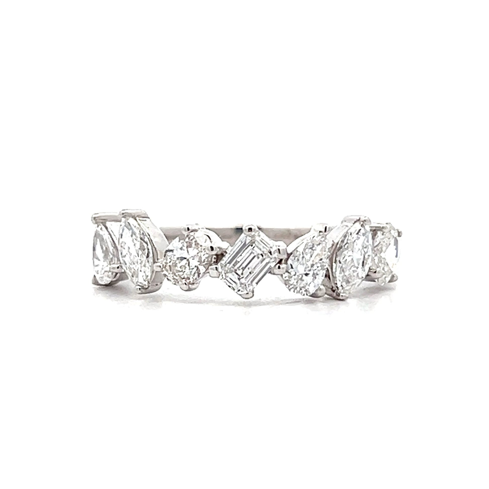 1.06 Mixed Cut Diamond Band in 14k White Gold