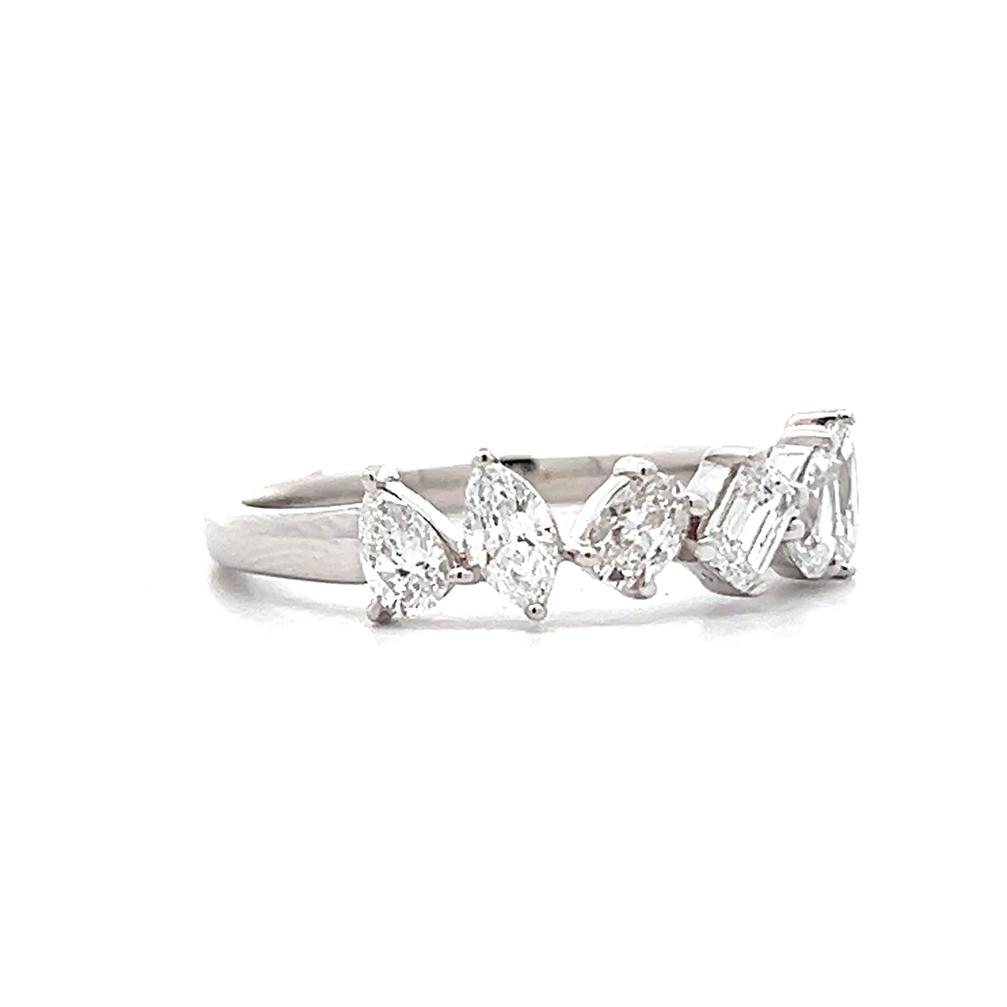 1.06 Mixed Cut Diamond Band in 14k White Gold