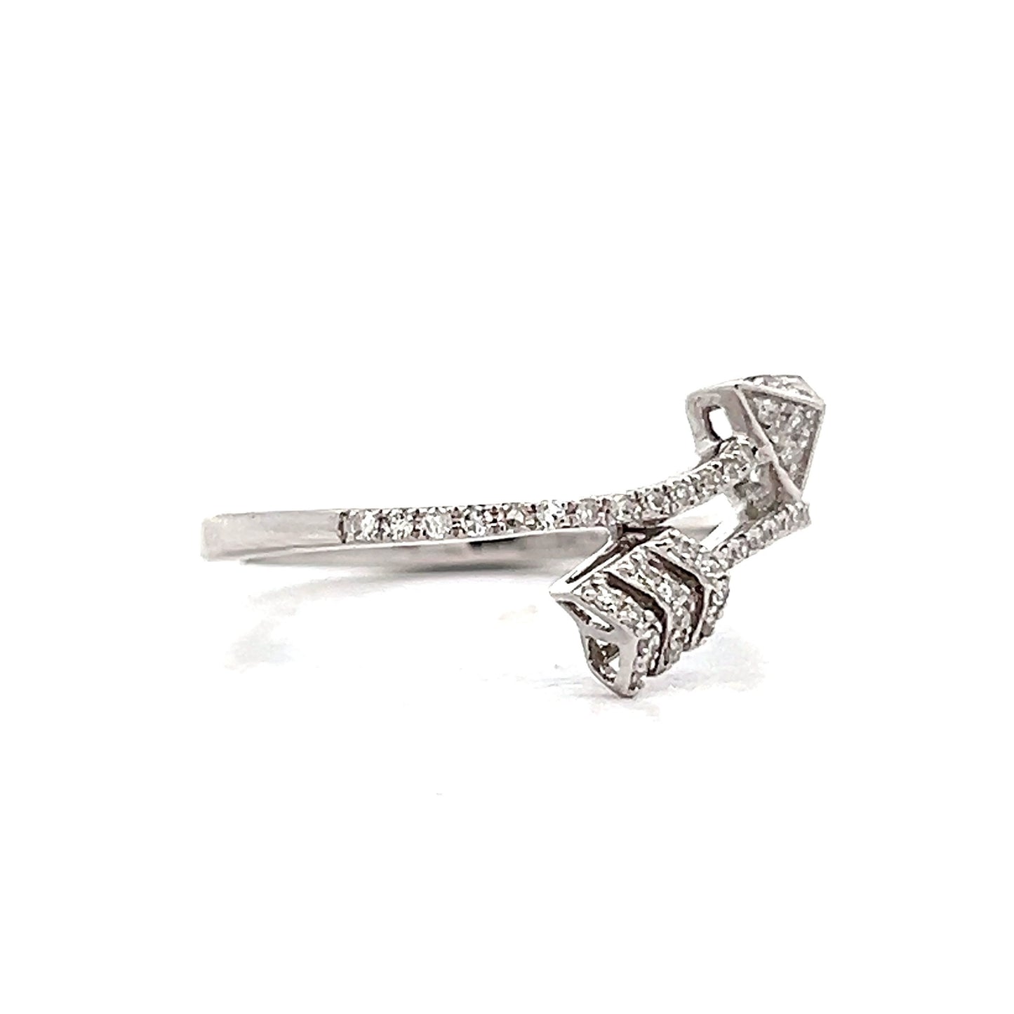 .18 Arrow Wrap Diamond Ring in 14k White Gold