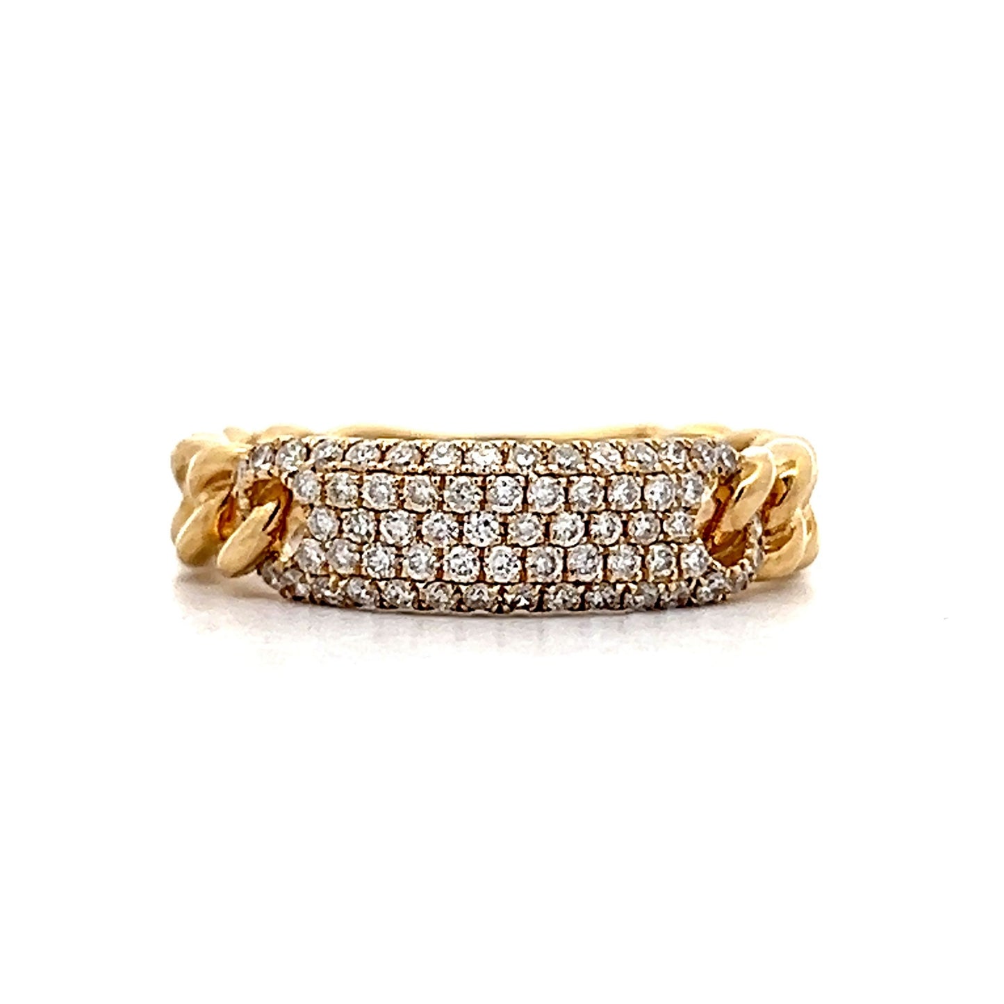 .38 Pave Diamond Stacking Ring in 14k Yellow Gold