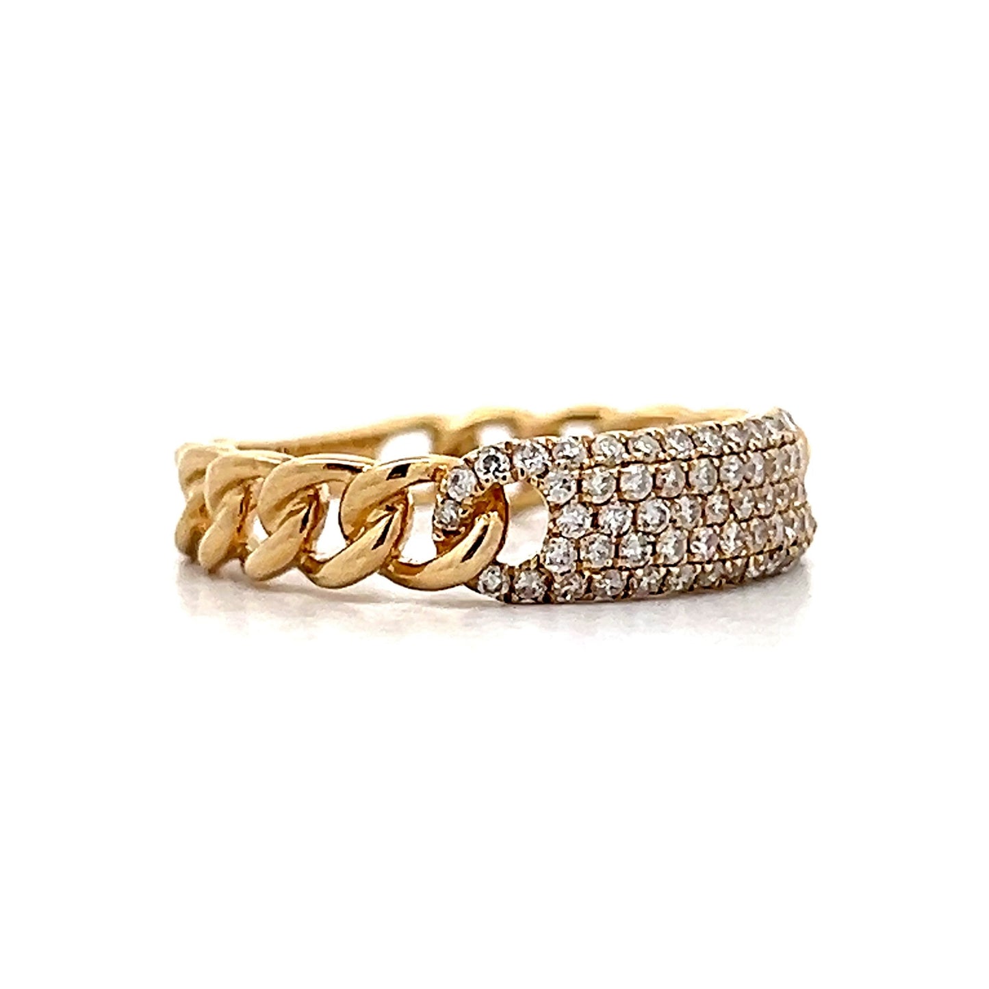 .38 Pave Diamond Stacking Ring in 14k Yellow Gold