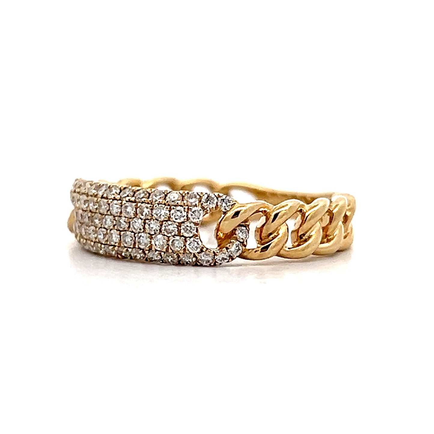 .38 Pave Diamond Stacking Ring in 14k Yellow Gold