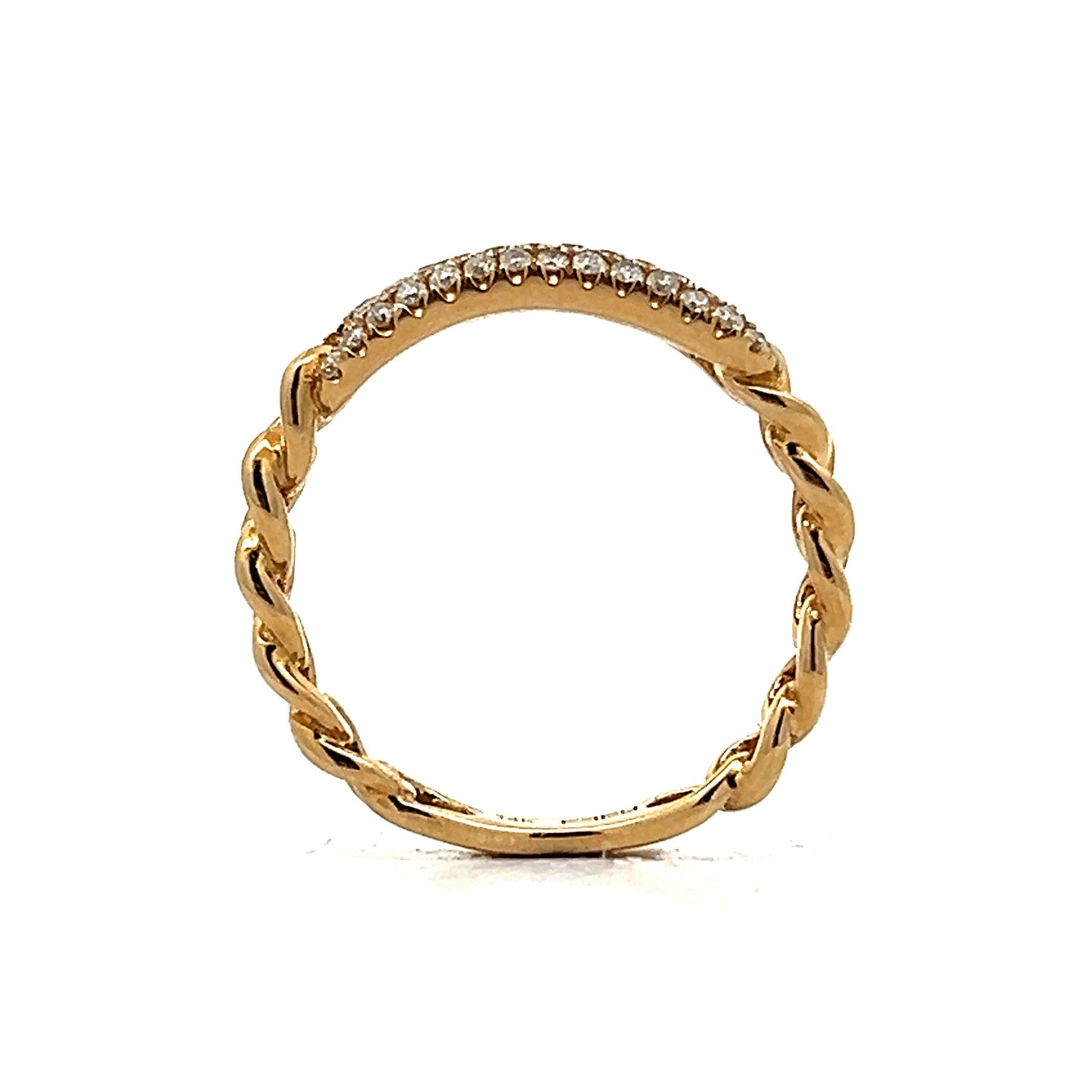 .38 Pave Diamond Stacking Ring in 14k Yellow Gold