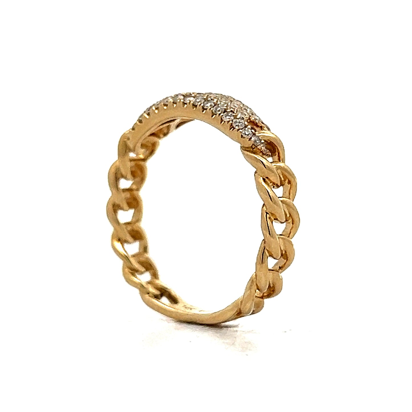 .38 Pave Diamond Stacking Ring in 14k Yellow Gold