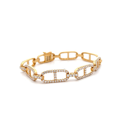 3.85 Mariner Link Diamond Bracelet in 18k Yellow Gold