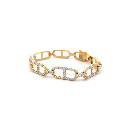 3.85 Mariner Link Diamond Bracelet in 18k Yellow Gold