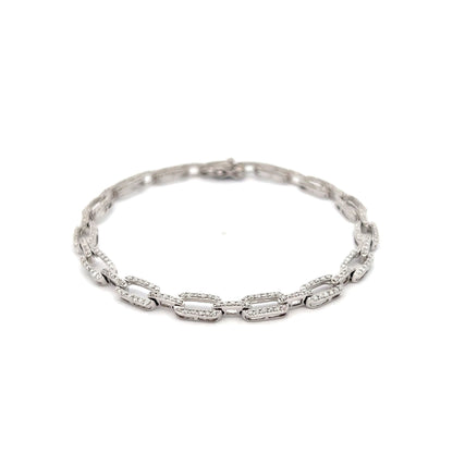 1.50 Paperclip Link Diamond Bracelet Diamonds 14K