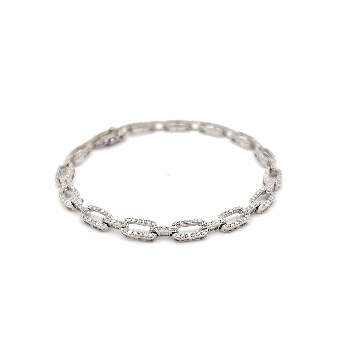 1.50 Paperclip Link Diamond Bracelet Diamonds 14K