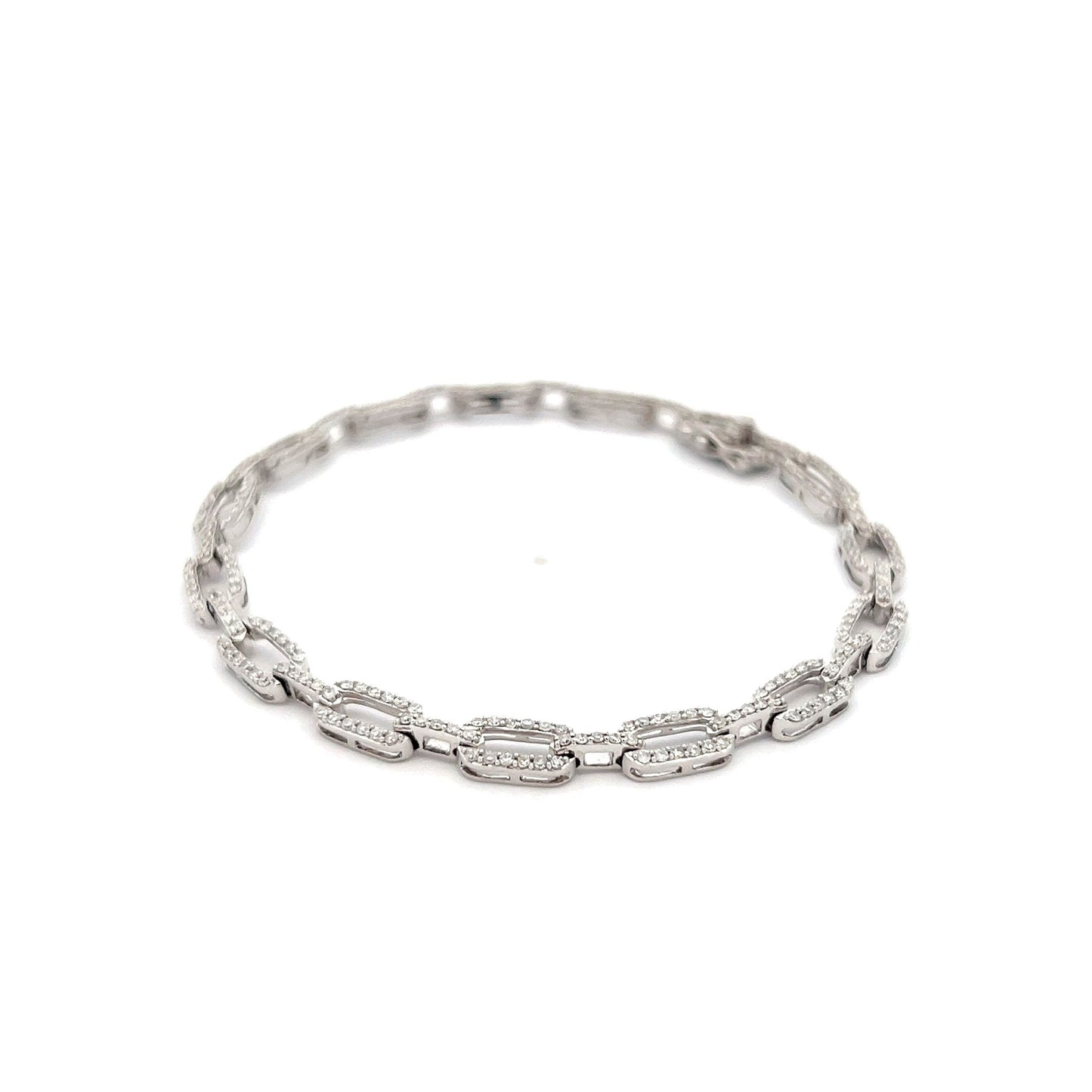 1.50 Paperclip Link Diamond Bracelet Diamonds 14K