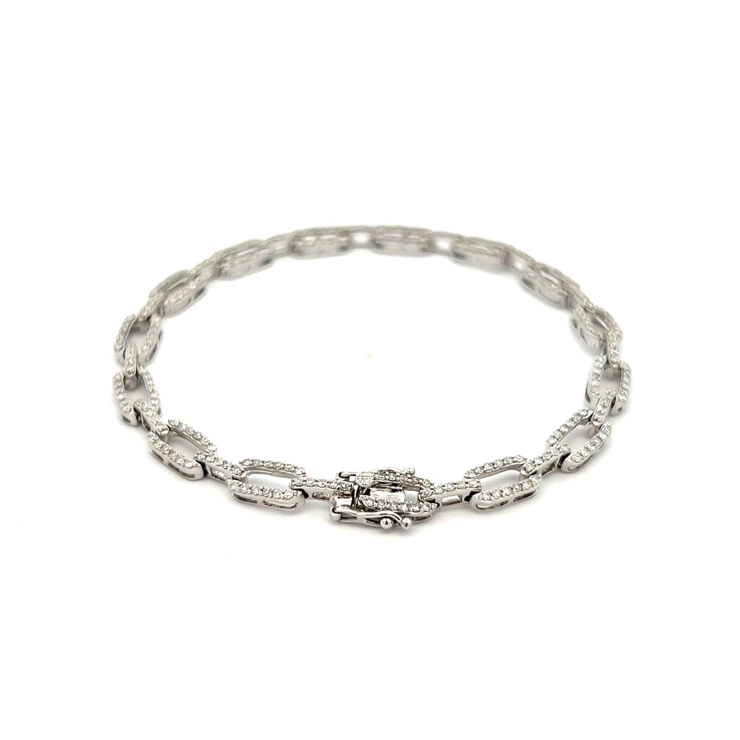 1.50 Paperclip Link Diamond Bracelet Diamonds 14K