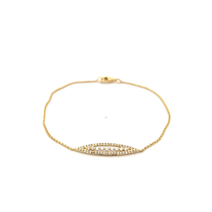 .27 Navette Station Bracelet in 14k Yellow Gold