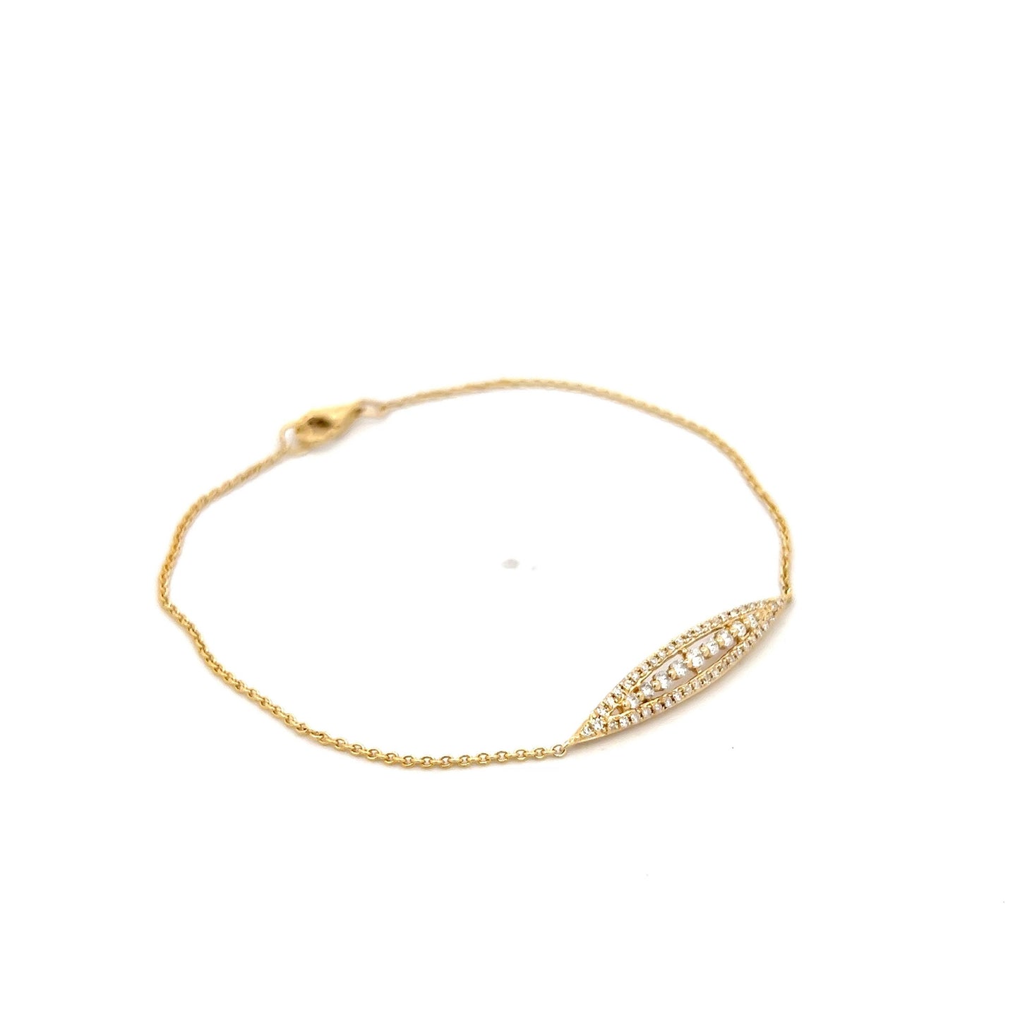 .27 Navette Station Bracelet in 14k Yellow Gold