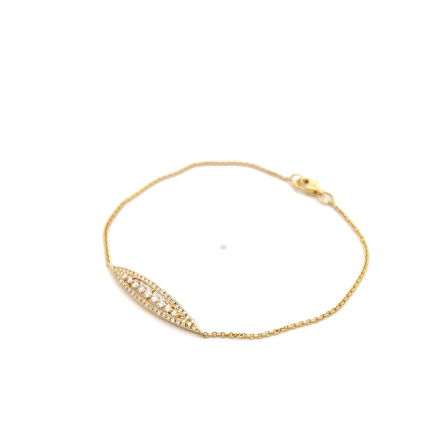 .27 Navette Station Bracelet in 14k Yellow Gold