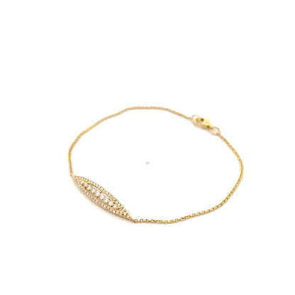 .27 Navette Station Bracelet in 14k Yellow Gold