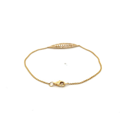 .27 Navette Station Bracelet in 14k Yellow Gold