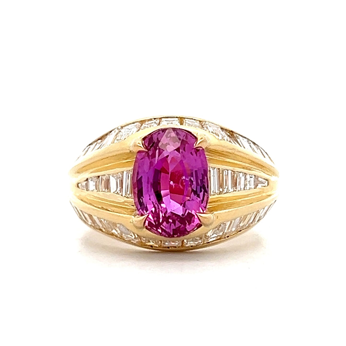 2.71 Pink Sapphire & Diamond Cocktail Ring in 18k