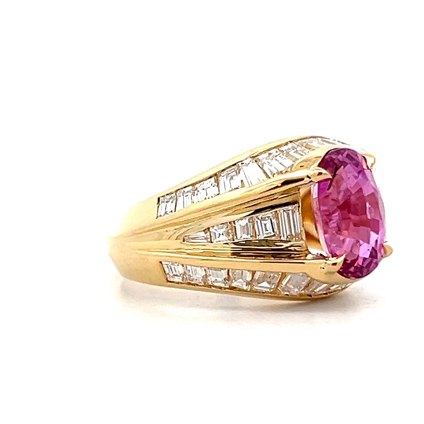 2.71 Pink Sapphire & Diamond Cocktail Ring in 18k