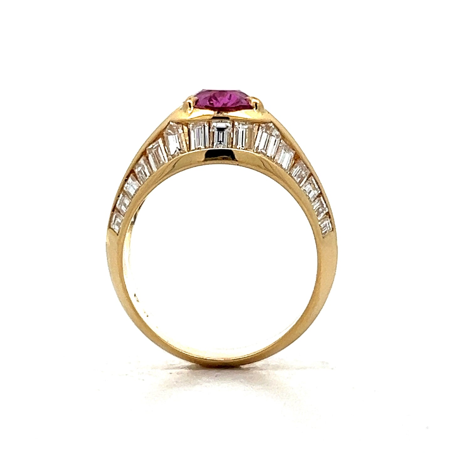 2.71 Pink Sapphire & Diamond Cocktail Ring in 18k